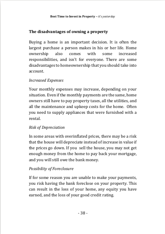 As usual, all investment carry risks. Same goes to property!